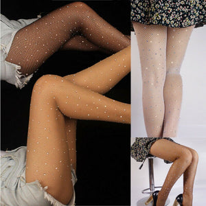 LegFit™ - Collants Résille Nude À Strass