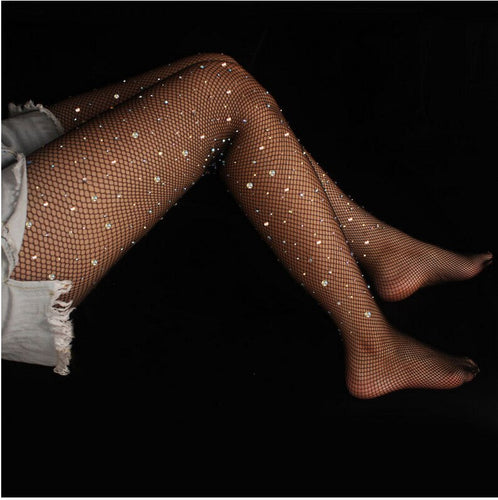 LegFit™ - Collants Résille Nude À Strass